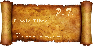 Puhola Tibor névjegykártya